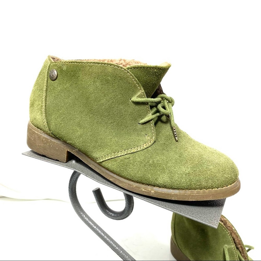Eddie Bauer Olive Green Suede Ankle Booties
